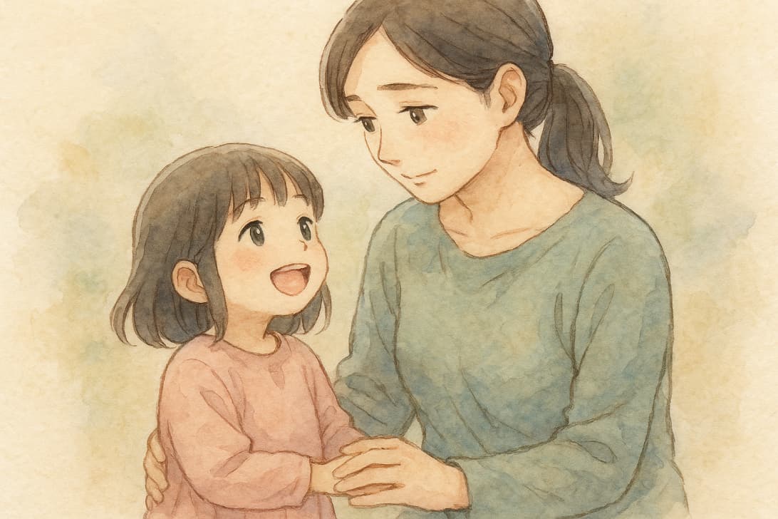 母と子のイラスト